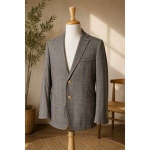 Tommy Bahama Mens Plaid Cotton Blazer Resort Sport Coat Glen Check Lightweight S